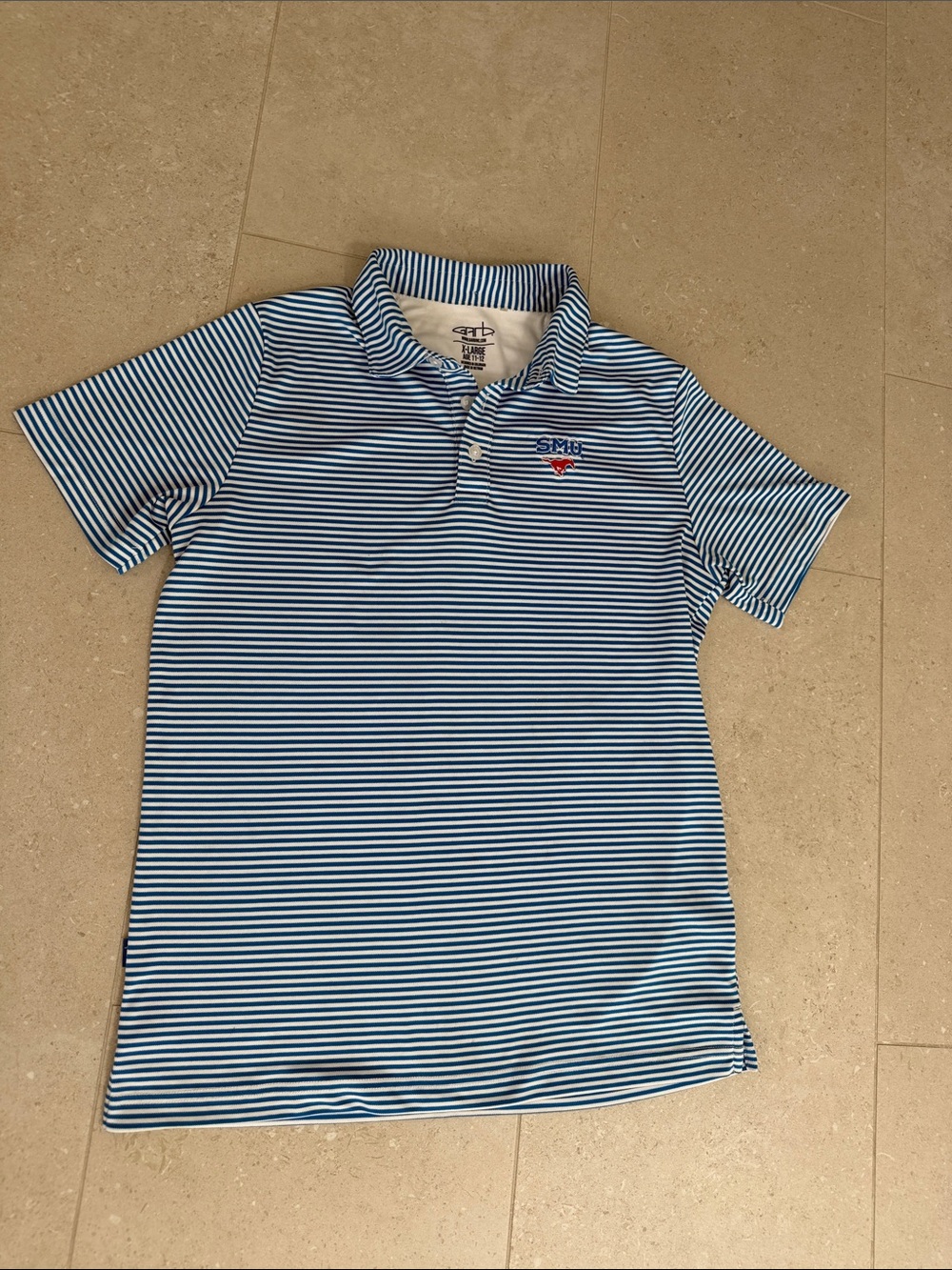 Striped SMU Performance Polo